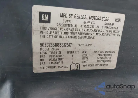 2006 Saturn Vue V6 from USA, damaged, VIN 5GZCZ63486S832587